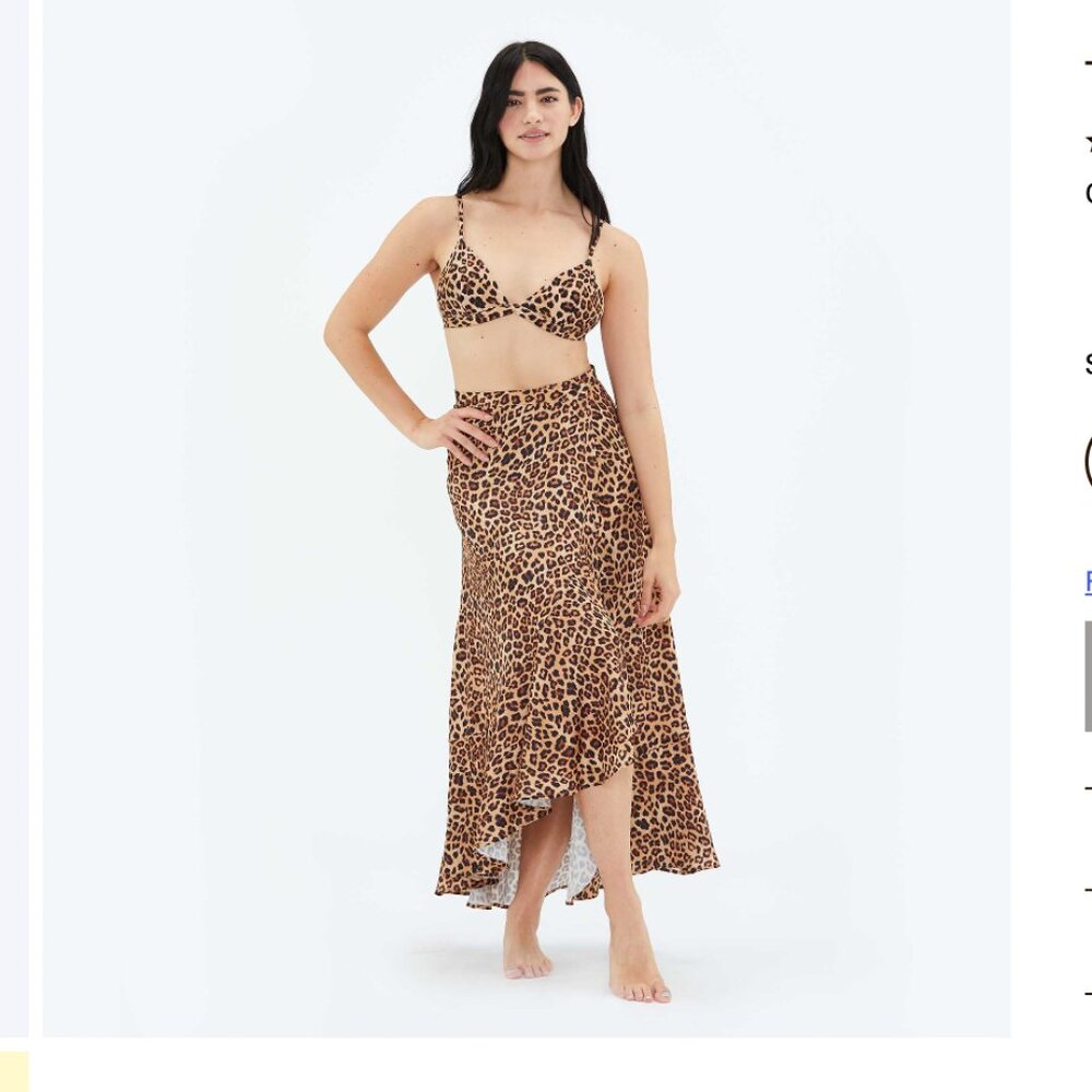 Summersalt Beach to Brunch Wrap Skirt - Leopard (NEW)